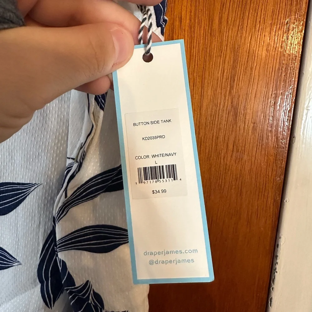 NWT Draper James Navy Floral Blouse - Picture 5 of 8